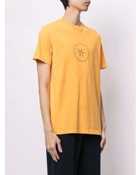 Мужская оранжевая футболка с круглым вырезом с принтом от Sporty & Rich