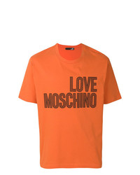 Мужская оранжевая футболка с круглым вырезом с принтом от Love Moschino
