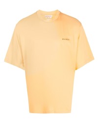 Мужская оранжевая футболка с круглым вырезом с принтом от Marni
