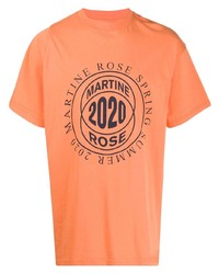 Мужская оранжевая футболка с круглым вырезом с принтом от Martine Rose