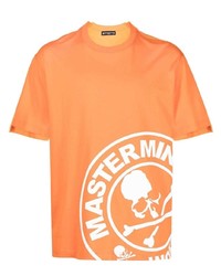 Мужская оранжевая футболка с круглым вырезом с принтом от Mastermind World