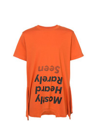 Мужская оранжевая футболка с круглым вырезом с принтом от Mostly Heard Rarely Seen