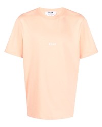 Мужская оранжевая футболка с круглым вырезом с принтом от MSGM