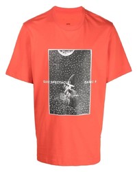 Мужская оранжевая футболка с круглым вырезом с принтом от Oamc