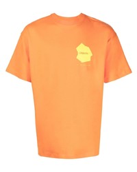 Мужская оранжевая футболка с круглым вырезом с принтом от Objects IV Life