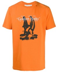 Мужская оранжевая футболка с круглым вырезом с принтом от Off-White