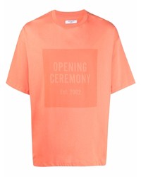 Мужская оранжевая футболка с круглым вырезом с принтом от Opening Ceremony