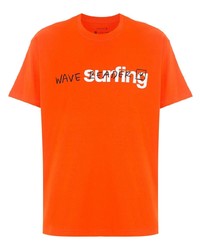Мужская оранжевая футболка с круглым вырезом с принтом от OSKLEN
