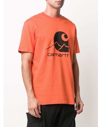 Мужская оранжевая футболка с круглым вырезом с принтом от Carhartt WIP