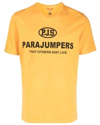 Мужская оранжевая футболка с круглым вырезом с принтом от Parajumpers