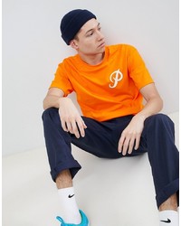 Мужская оранжевая футболка с круглым вырезом с принтом от Primitive