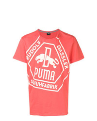 Мужская оранжевая футболка с круглым вырезом с принтом от Puma