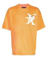 Мужская оранжевая футболка с круглым вырезом с принтом от Represent