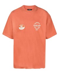 Мужская оранжевая футболка с круглым вырезом с принтом от Represent