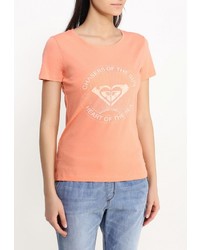Женская оранжевая футболка с круглым вырезом с принтом от Roxy