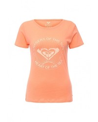 Женская оранжевая футболка с круглым вырезом с принтом от Roxy