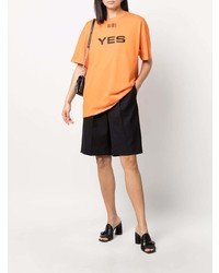 Мужская оранжевая футболка с круглым вырезом с принтом от VTMNTS