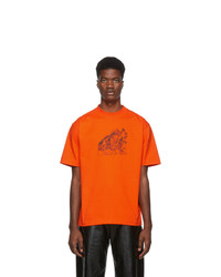 Мужская оранжевая футболка с круглым вырезом с принтом от St-Henri