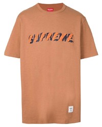 Мужская оранжевая футболка с круглым вырезом с принтом от Supreme