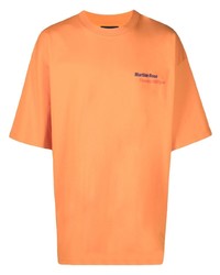 Мужская оранжевая футболка с круглым вырезом с принтом от Tommy Jeans