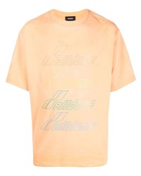 Мужская оранжевая футболка с круглым вырезом с принтом от We11done