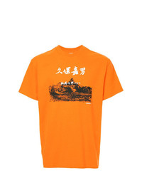Мужская оранжевая футболка с круглым вырезом с принтом от Yoshiokubo