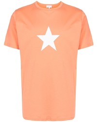Оранжевая футболка с круглым вырезом со звездами