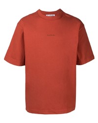 Мужская оранжевая футболка с круглым вырезом от Acne Studios