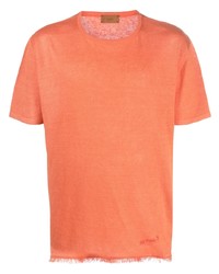 Мужская оранжевая футболка с круглым вырезом от Alanui