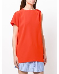 Женская оранжевая футболка с круглым вырезом от Victoria Victoria Beckham
