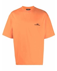 Мужская оранжевая футболка с круглым вырезом от Balenciaga