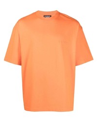 Мужская оранжевая футболка с круглым вырезом от Balenciaga