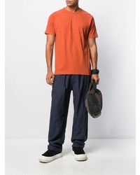 Мужская оранжевая футболка с круглым вырезом от YMC