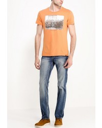 Мужская оранжевая футболка с круглым вырезом от BLEND