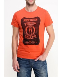 Мужская оранжевая футболка с круглым вырезом от BLEND