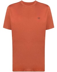 Мужская оранжевая футболка с круглым вырезом от C.P. Company