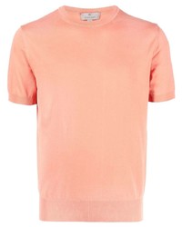 Мужская оранжевая футболка с круглым вырезом от Canali