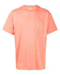 Мужская оранжевая футболка с круглым вырезом от Carhartt WIP