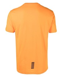 Мужская оранжевая футболка с круглым вырезом от Ea7 Emporio Armani