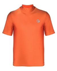 Мужская оранжевая футболка с круглым вырезом от Coperni
