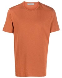 Мужская оранжевая футболка с круглым вырезом от Corneliani