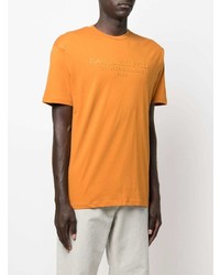 Мужская оранжевая футболка с круглым вырезом от Karl Lagerfeld