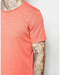 Мужская оранжевая футболка с круглым вырезом от Sisley