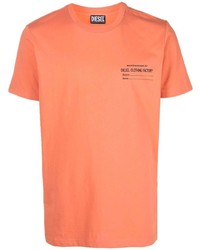 Мужская оранжевая футболка с круглым вырезом от Diesel
