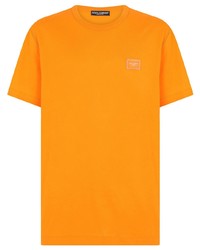 Мужская оранжевая футболка с круглым вырезом от Dolce & Gabbana