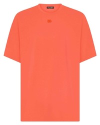 Мужская оранжевая футболка с круглым вырезом от Dolce & Gabbana
