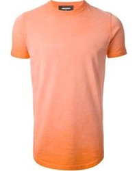 Мужская оранжевая футболка с круглым вырезом от DSquared