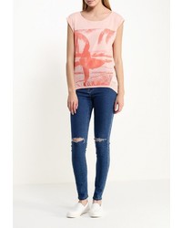 Женская оранжевая футболка с круглым вырезом от Emoi