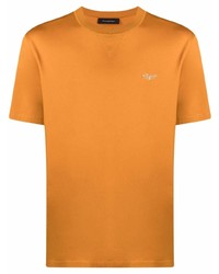Мужская оранжевая футболка с круглым вырезом от Ermenegildo Zegna