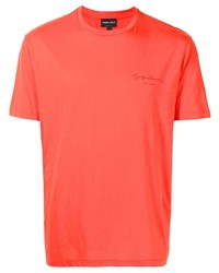 Мужская оранжевая футболка с круглым вырезом от Giorgio Armani